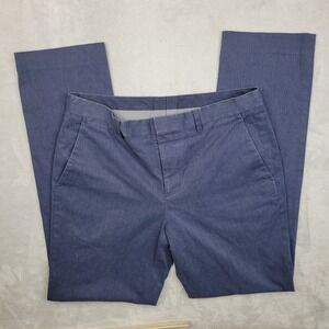 Express Pants Mens 32x34 Blue Producer Slim Fit Dress Slacks Flat Front‎ Office